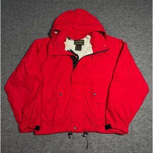 Vintage Eddie Bauer Red Windbreaker Bomber Jacket Mens L 80s 90s